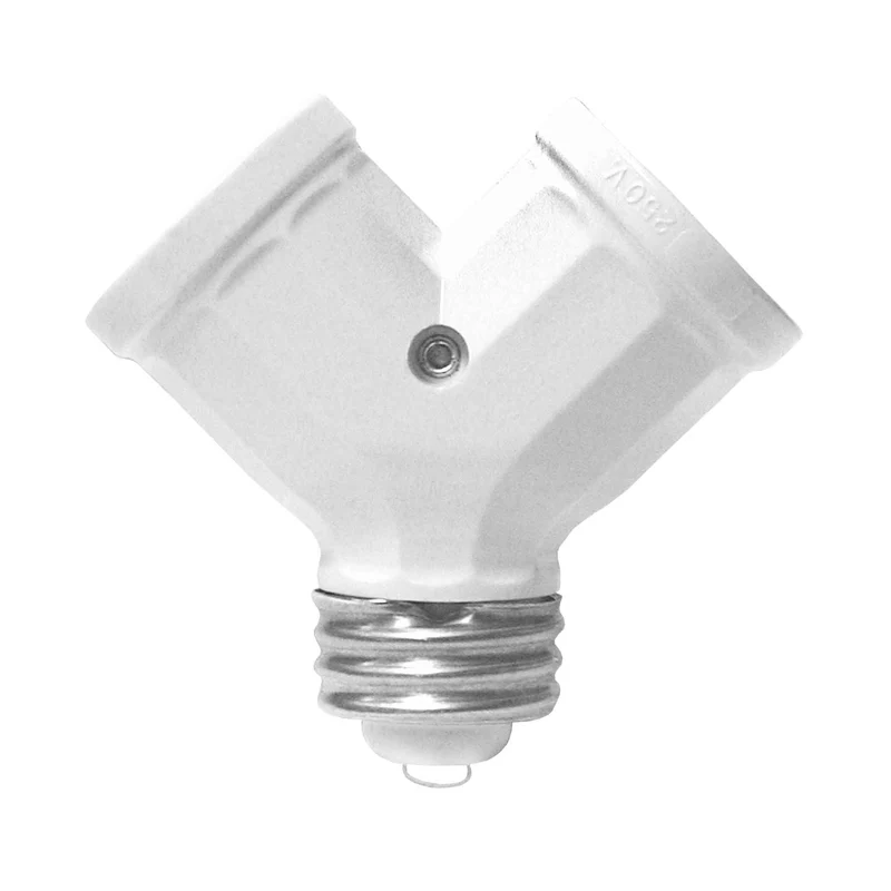 Adaptateur de douille simple à douille double pour l’intérieur de 660 W / 250 V, blanc