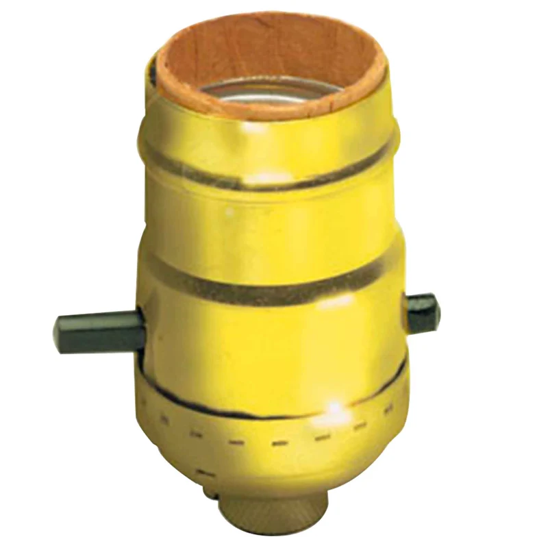 Douille à culot moyen et à bouton-poussoir, laiton