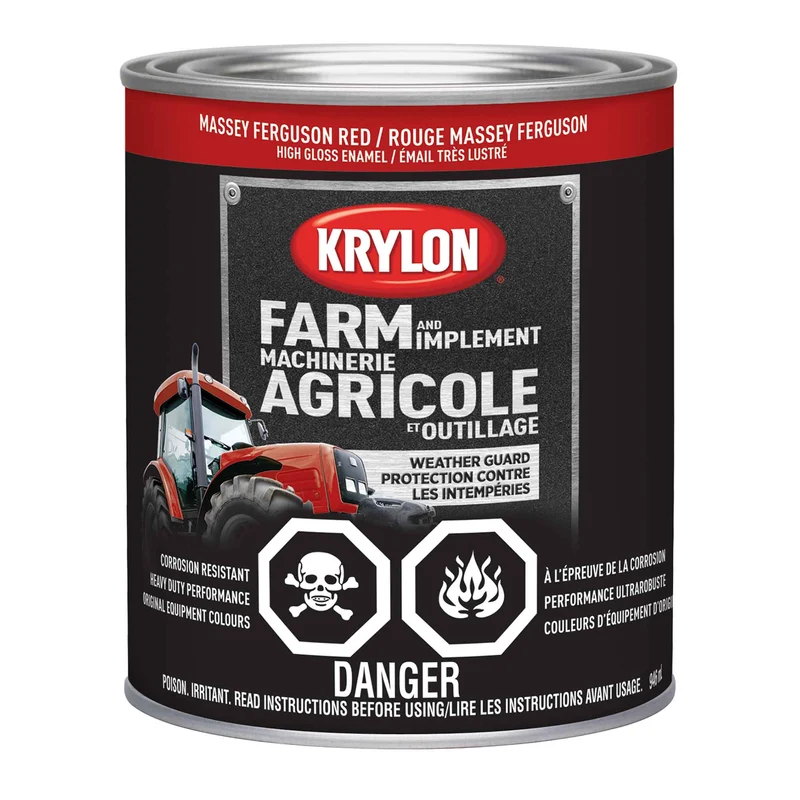 Peinture pour machinerie agricole et outillage émail très lustré rouge Massey Ferguson, 946 ml
