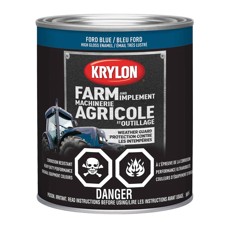 Peinture pour machinerie agricole et outillage émail très lustré bleu Ford, 946 ml