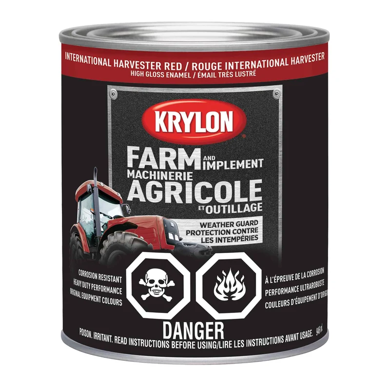 Peinture pour machinerie agricole et outillage émail très lustré rouge International Harvester, 946 ml