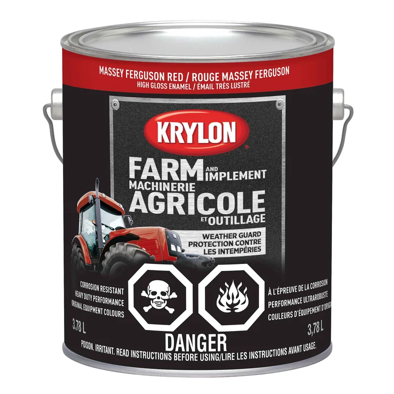 Peinture pour machinerie agricole et outillage émail très lustré rouge Massey Ferguson, 3,78 L