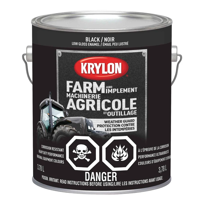 Peinture pour machinerie agricole et outillage émail peu lustré noir, 3,78 L