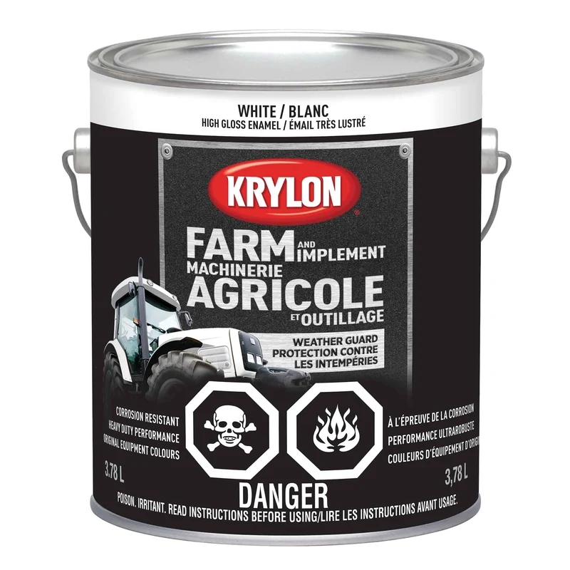 Peinture pour machinerie agricole et outillage émail très lustré blanc, 3,78 L