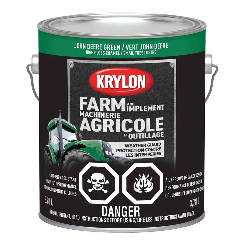 Peinture pour machinerie agricole et outillage émail très lustré vert John Deere, 3,78 L