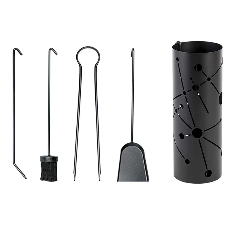 Ensemble d'outils de foyer Spektra noir, 20" x 7-1/2"