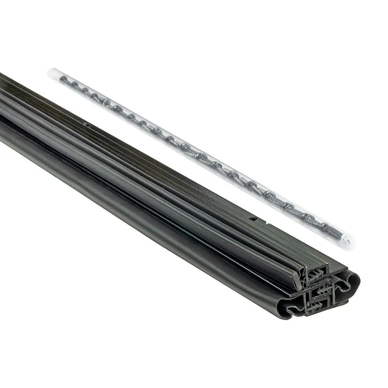 Ensemble de coupe-froid magnétique en aluminium et en vinyle pour contour de porte, noir