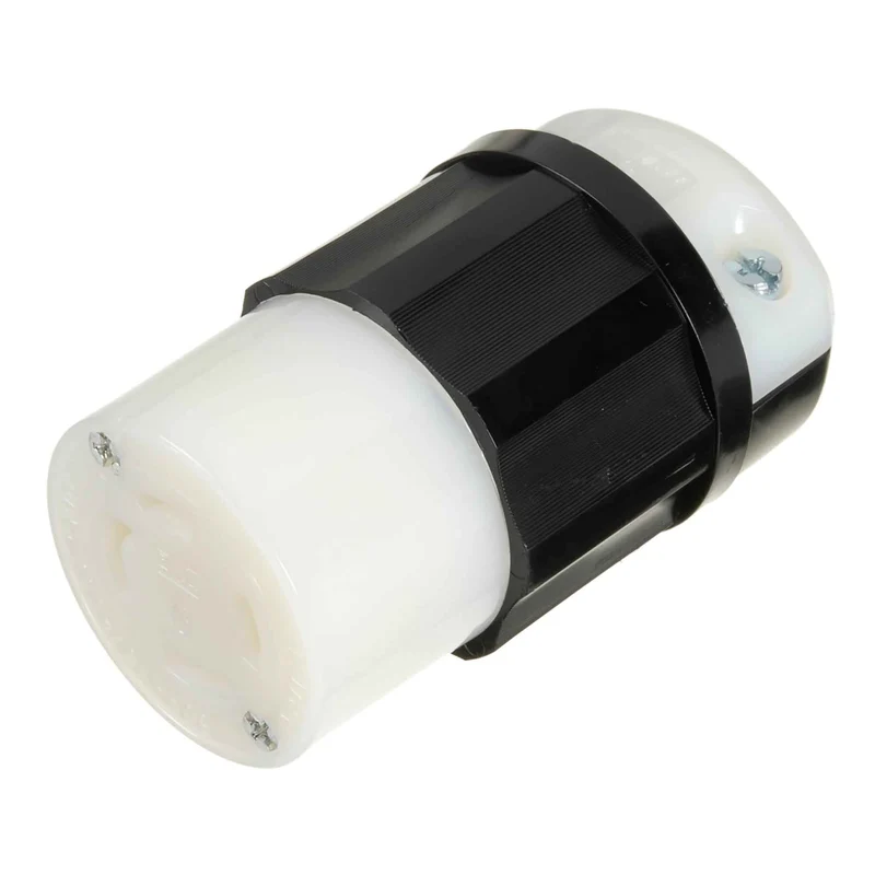Connecteur verrouillable noir avec serre câble , 30 A-125/250 V