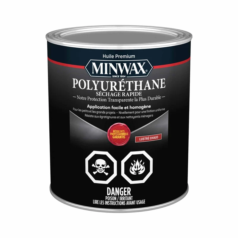Minwax polyuréthane à séchage super-rapide transparent lustré, 946 ml