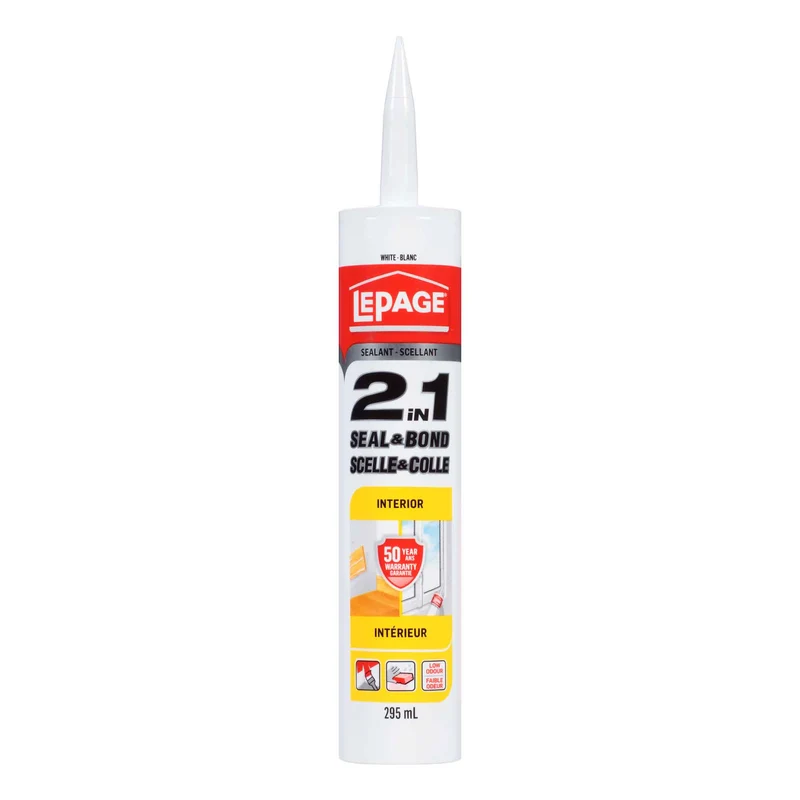 Scellant blanc pour intérieur 2 en 1 ''Scelle et Colle'', 295 ml