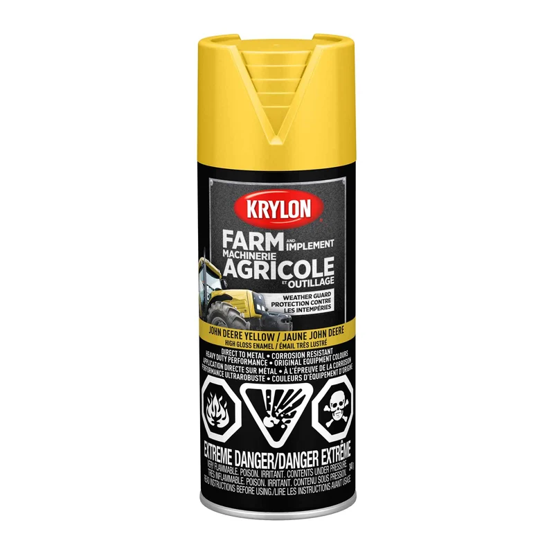 Krylon AGRICOLE et OUTILLAGE aérosol émail très lustré jaune John Deere, 340 G