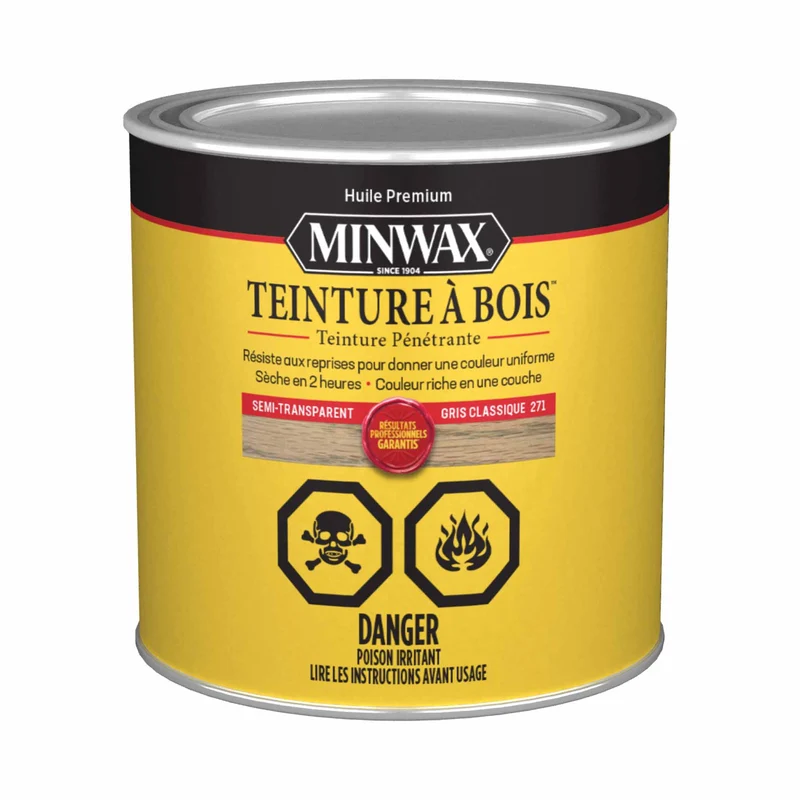 Minwax teinture à bois semi-transparent gris classique, 236 ml