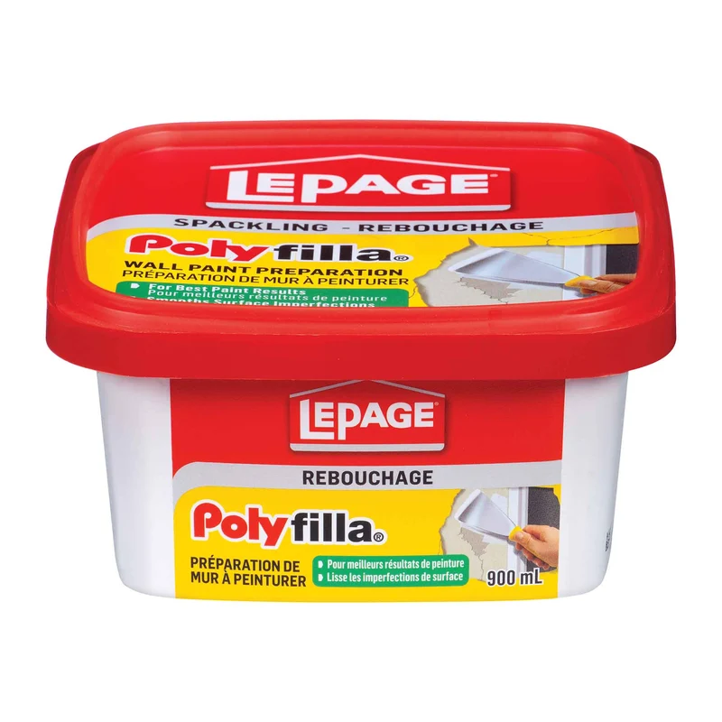 Plâtre reboucheur pour mur à peinturer Polyfilla blanc, 900 ml