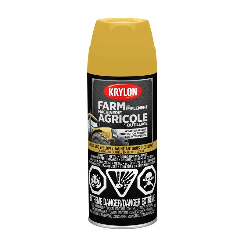 Krylon AGRICOLE et OUTILLAGE aérosol émail très lustré jaune autobus d'écoliers, 340 G
