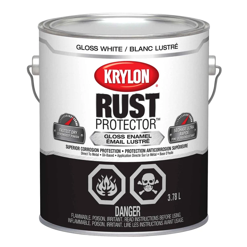 Krylon Rust Protector émail lustré blanc, 3,78 L