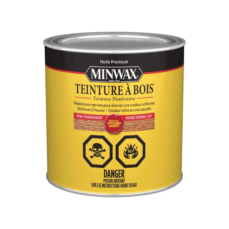 Minwax teinture à bois semi-transparent rouge sedona, 236 ml