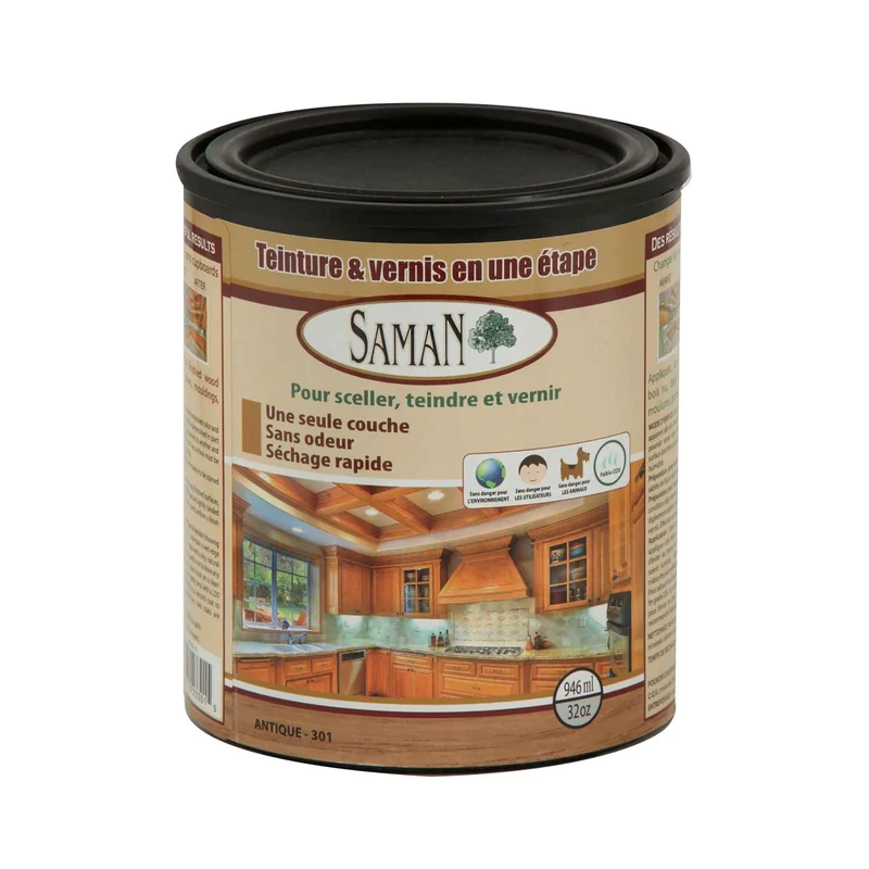 Teinture et vernis en une étape Antique, 946 ml
