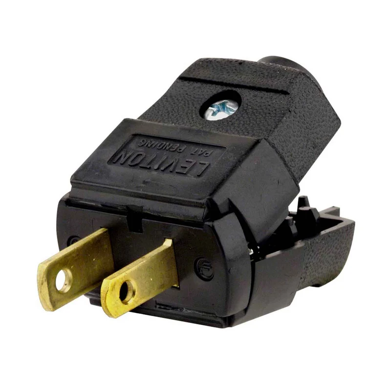 Fiche de service de 15 A / 125 V à 2 pôles et à 2 fils, noir