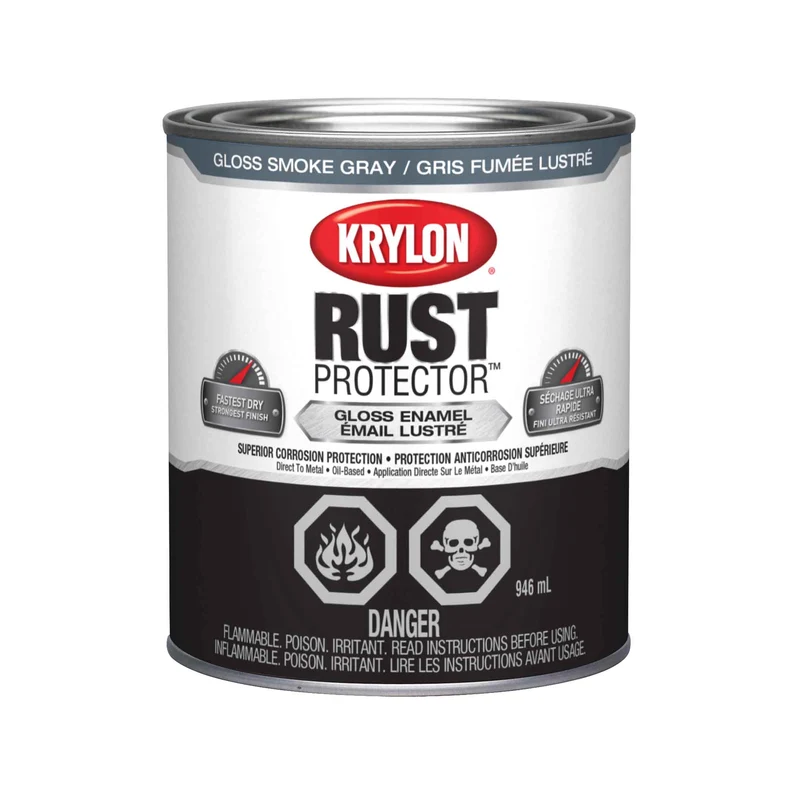 Krylon Rust Protector émail lustré, gris fumée - format 946 ml