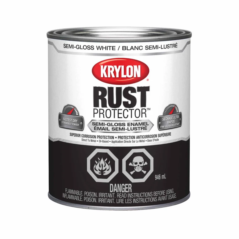 Krylon Rust Protector émail semi-lustré blanc, 946 ml