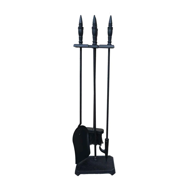 Ensemble d'outils pour le foyer sur piédestal noir de la collection "Autentica'', 4 pièces