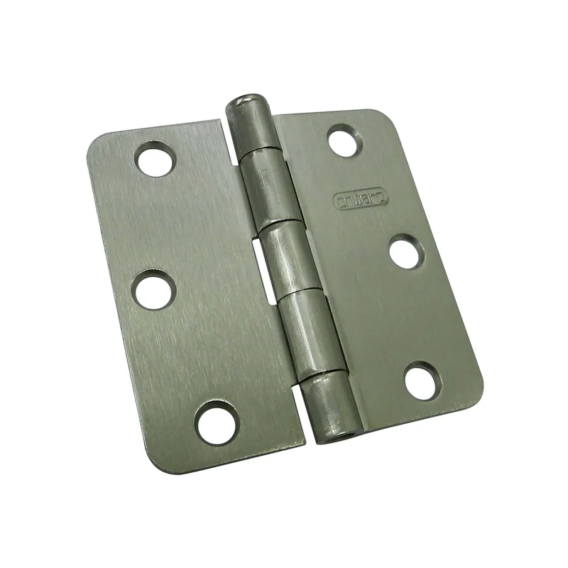 Penture à mortaiser nickel brossé de 3'' avec rayon de 1/4'', emballage de 2 unités