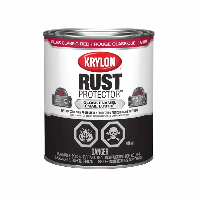 Krylon Rust Protector émail lustré rouge classique, 946 ml