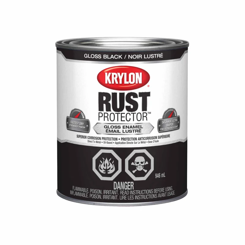 Krylon Rust Protector émail lustré noir, 946 ml