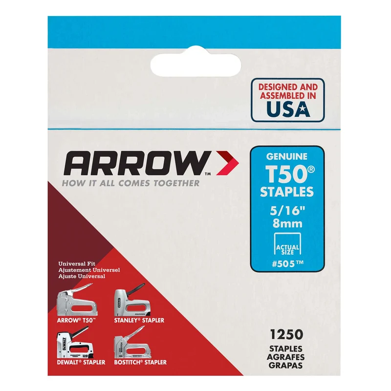Agrafe en acier pour T-50, 5/16" (1 250 unités)