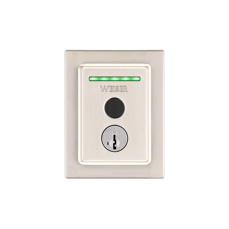 Serrure intelligente Halo à empreinte digitale et Wi-Fi intégré de style contemporain, nickel satiné