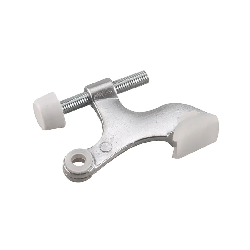 Butoir de porte robuste à fixer sur le gond de la charnière, chrome brossé