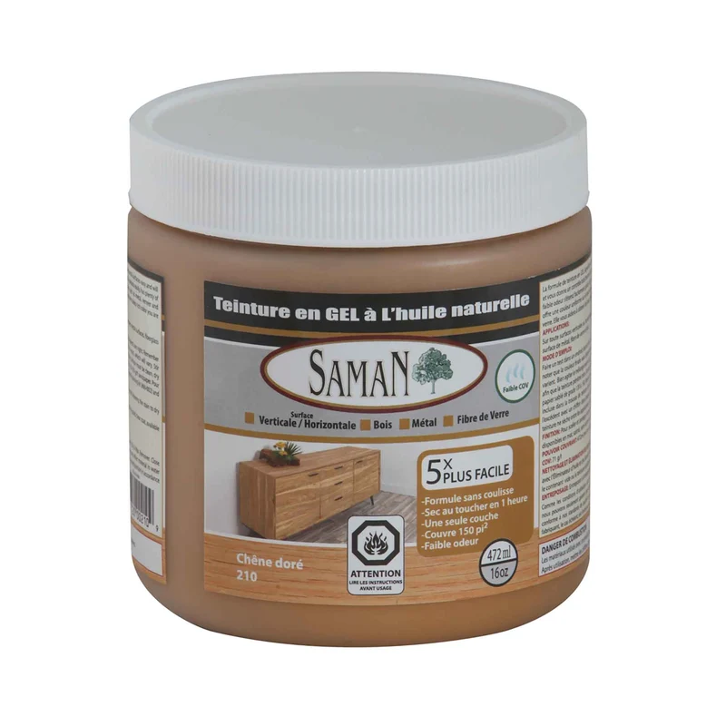 Teinture en gel à l'huile naturelle Chêne doré, 472 ml