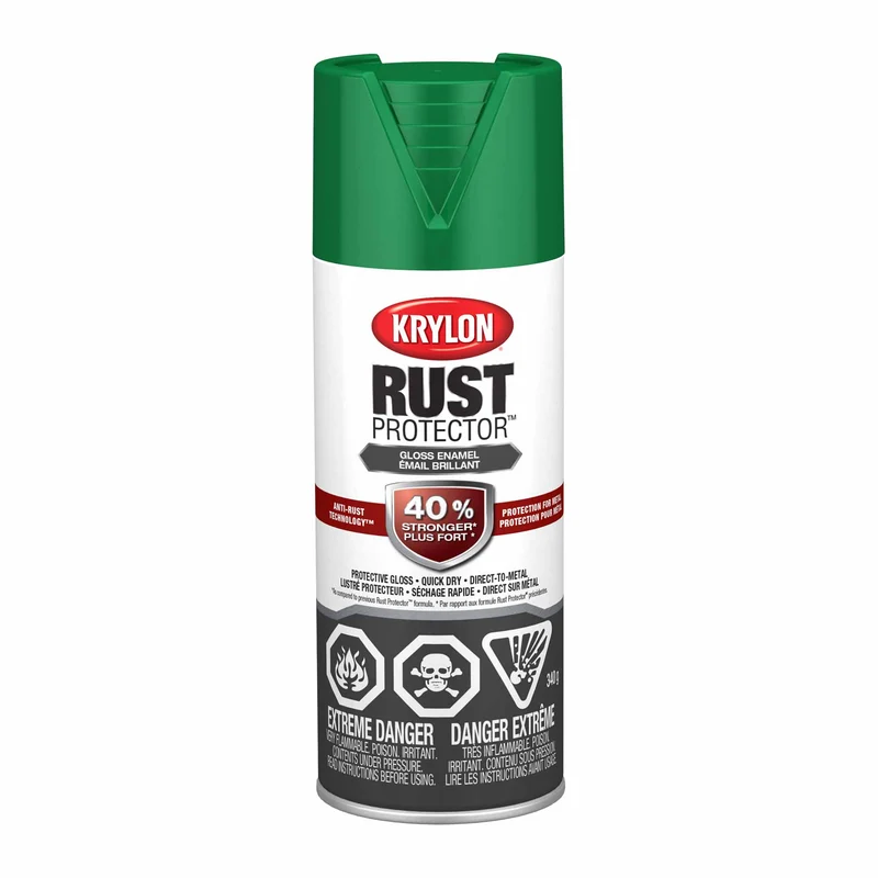 Krylon Rust Protector aérosol émail brillant vert, 340 g