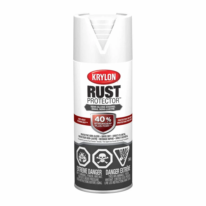 Krylon Rust Protector aérosol émail semi-lustré blanc, 340 g