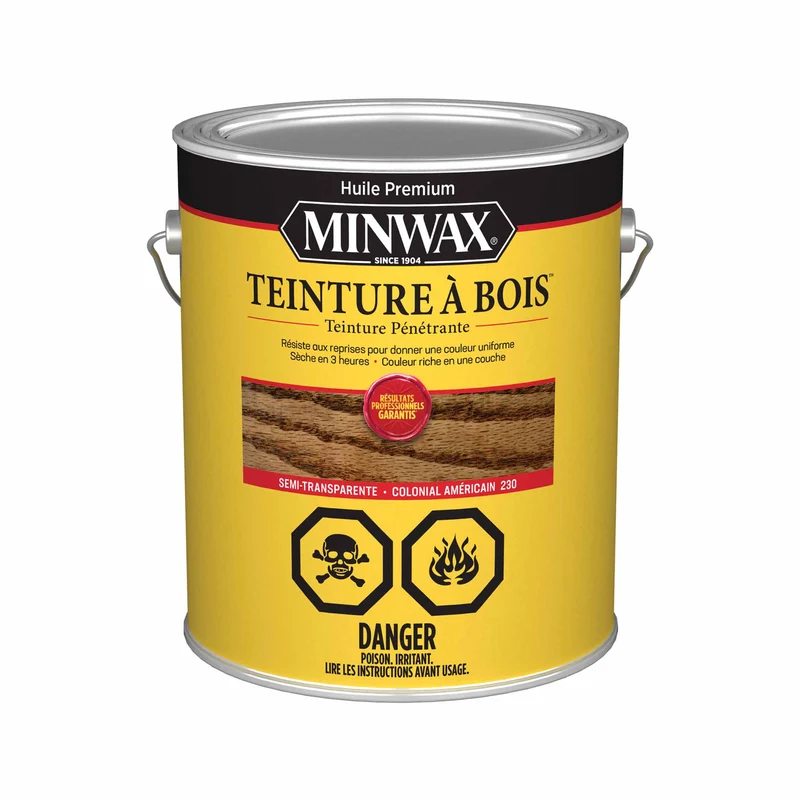 Minwax teinture à bois colonial américain semi-transparent, 3,78 L
