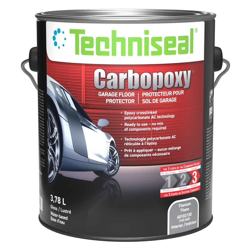 Couche de finition pour sol de garage titane Carbopoxy +, 3,78 L
