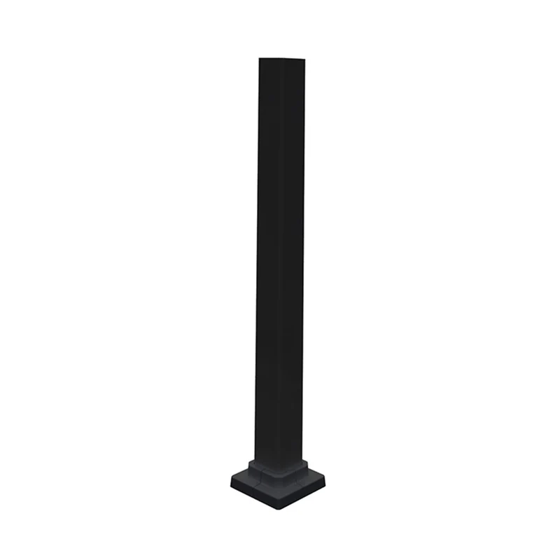 Poteau de montage en aluminium noir pour rampe Duo de 36'' de hauteur, 34-1/2'' x 2''