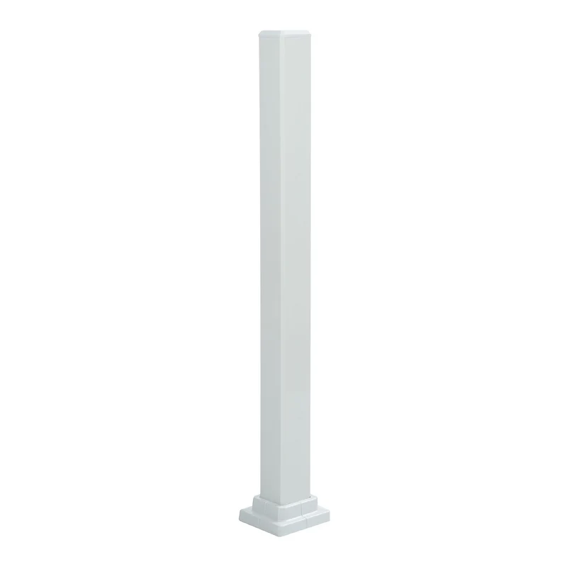 Poteau de montage en aluminium blanc pour rampe de 48'' de hauteur, 49-1/2'' x 3''
