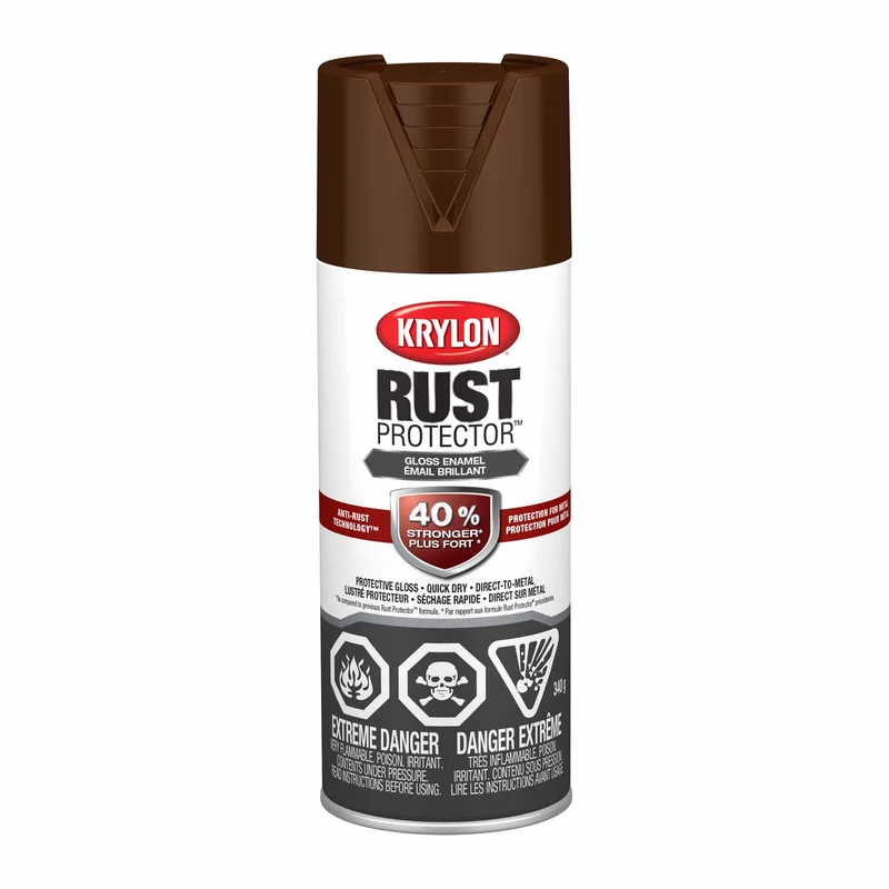Krylon Rust Protector aérosol émail brillant brun cuir, 340 g