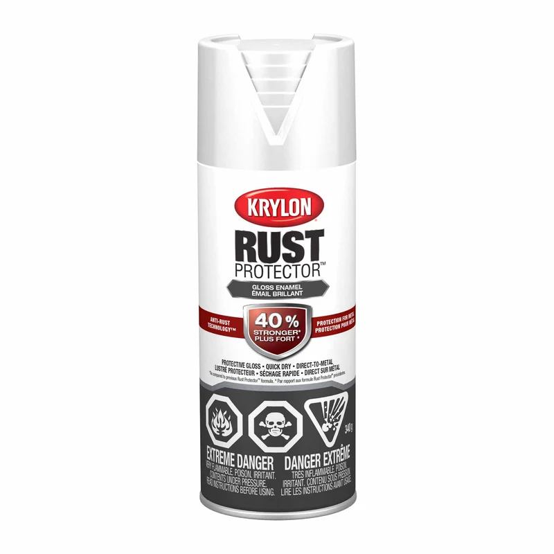 Krylon Rust Protector aérosol émail brillant blanc, 340 g