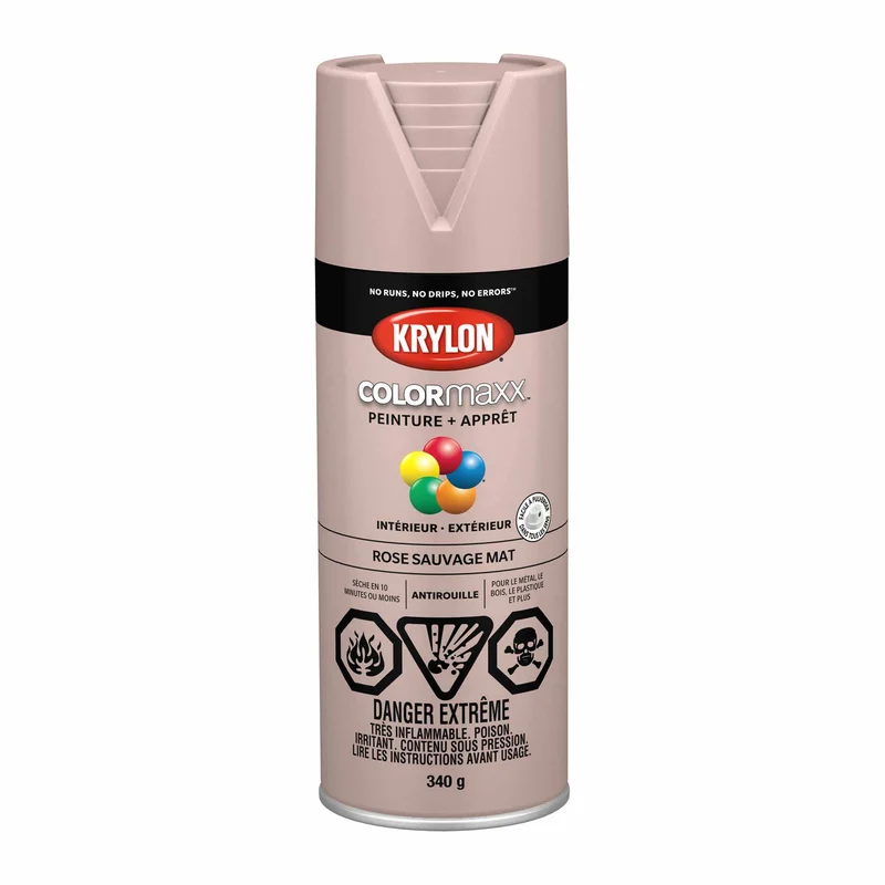 Krylon aérosol COLORMAXX peinture + apprêt rose sauvage mat, 340 g