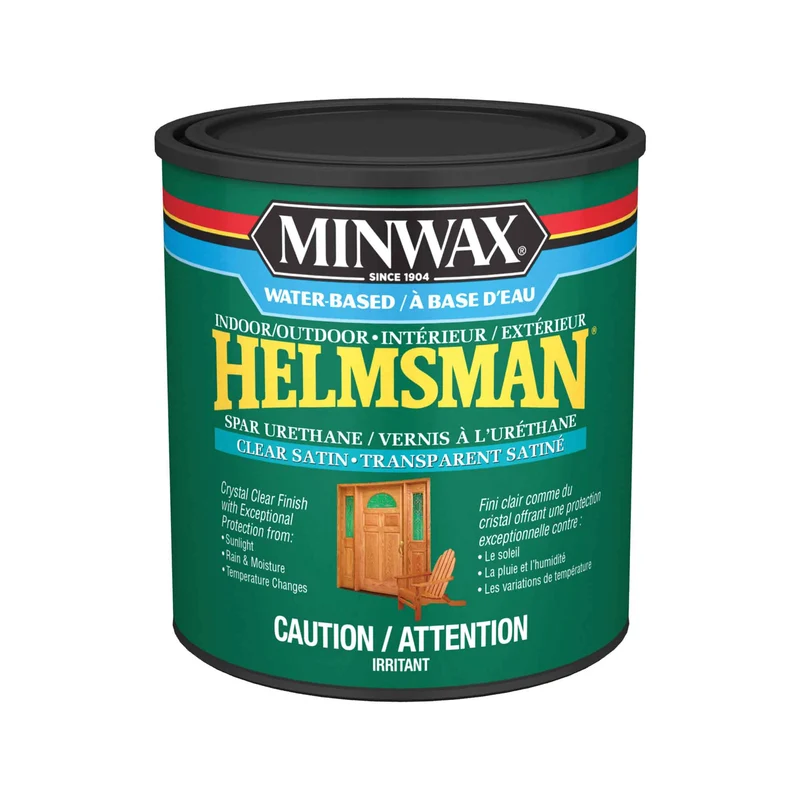 Minwax Helmsman intérieur / extérieur vernis uréthane à base d'eau transparent satiné, 946 ml
