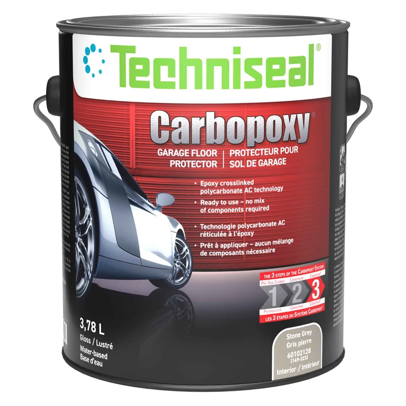 Couche de finition pour sol de garage gris pierre Carbopoxy +, 3,78 L