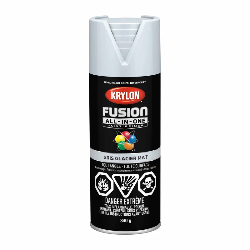 Krylon Fusion All-In-One aérosol gris glacier mat, 340 g