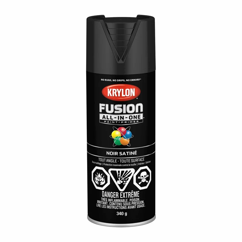 Krylon Fusion All-In-One aérosol noir satiné, 340 g