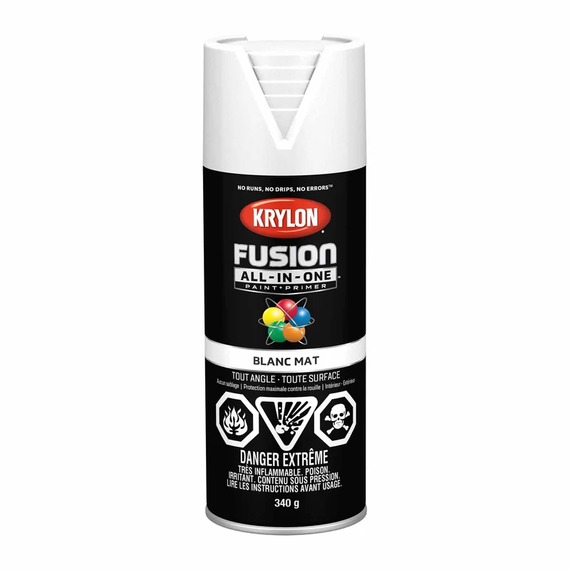 Krylon Fusion All-In-One aérosol blanc mat, 340 g