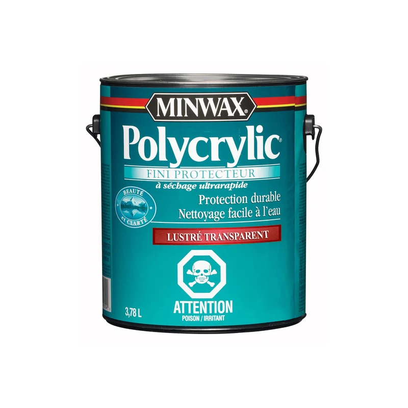 Minwax fini protecteur Polycrylic transparent lustré, 3,78 L