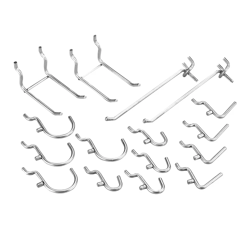 Assortiment de crochets pour garage ou atelier pour panneau perforé, emballage de 16 unités