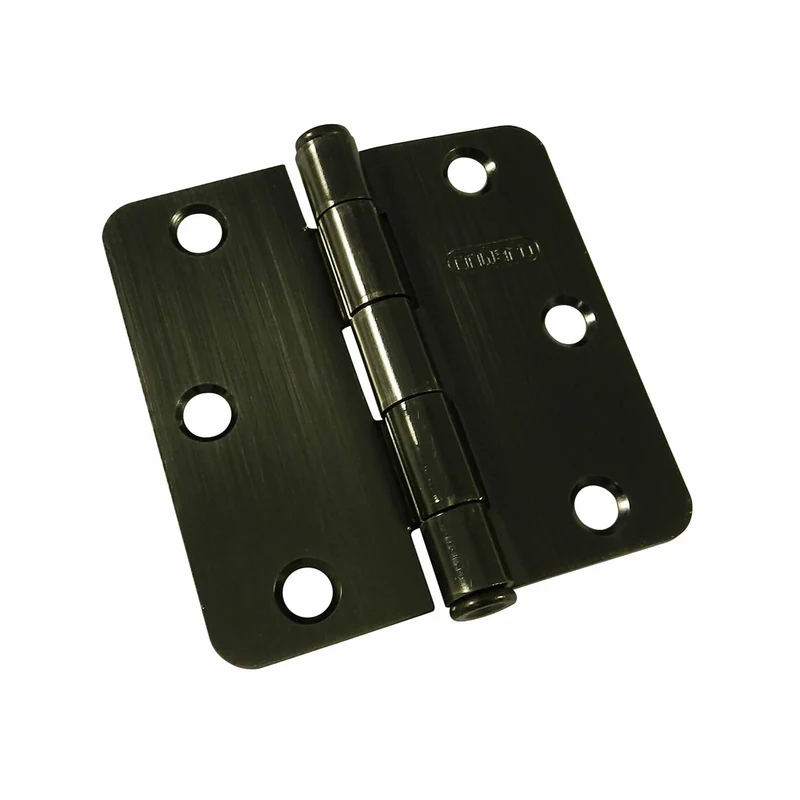Penture à mortaiser nickel antique de 3'' avec rayon de 1/4'', emballage de 2 unités