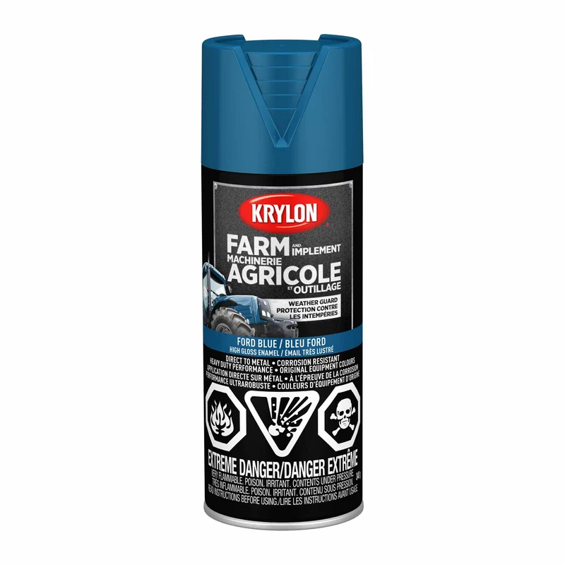 Krylon AGRICOLE et OUTILLAGE aérosol émail très lustré bleu Ford , 340 G